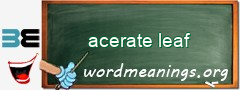 WordMeaning blackboard for acerate leaf